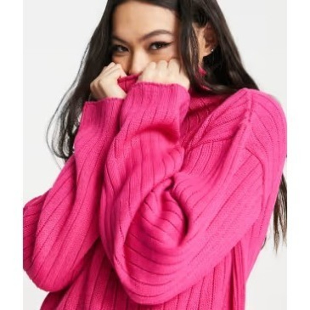 FCT with Love PINK LONG SLEEVE COWL SWEATER - XL